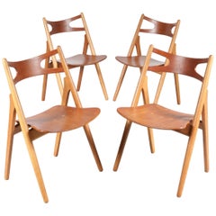 Set of Four CH29 Sawbuck Dining Chairs by Hans J. Wegner for Carl Hansen & Son