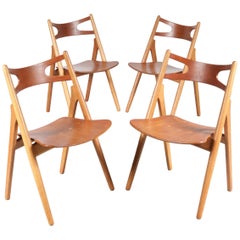 Set of Four CH29 Sawbuck Dining Chairs by Hans J. Wegner for Carl Hansen & Son 6