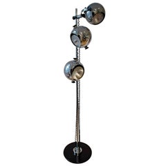 Mid-Century Chrome Design Floor Lamp "Three Apples"