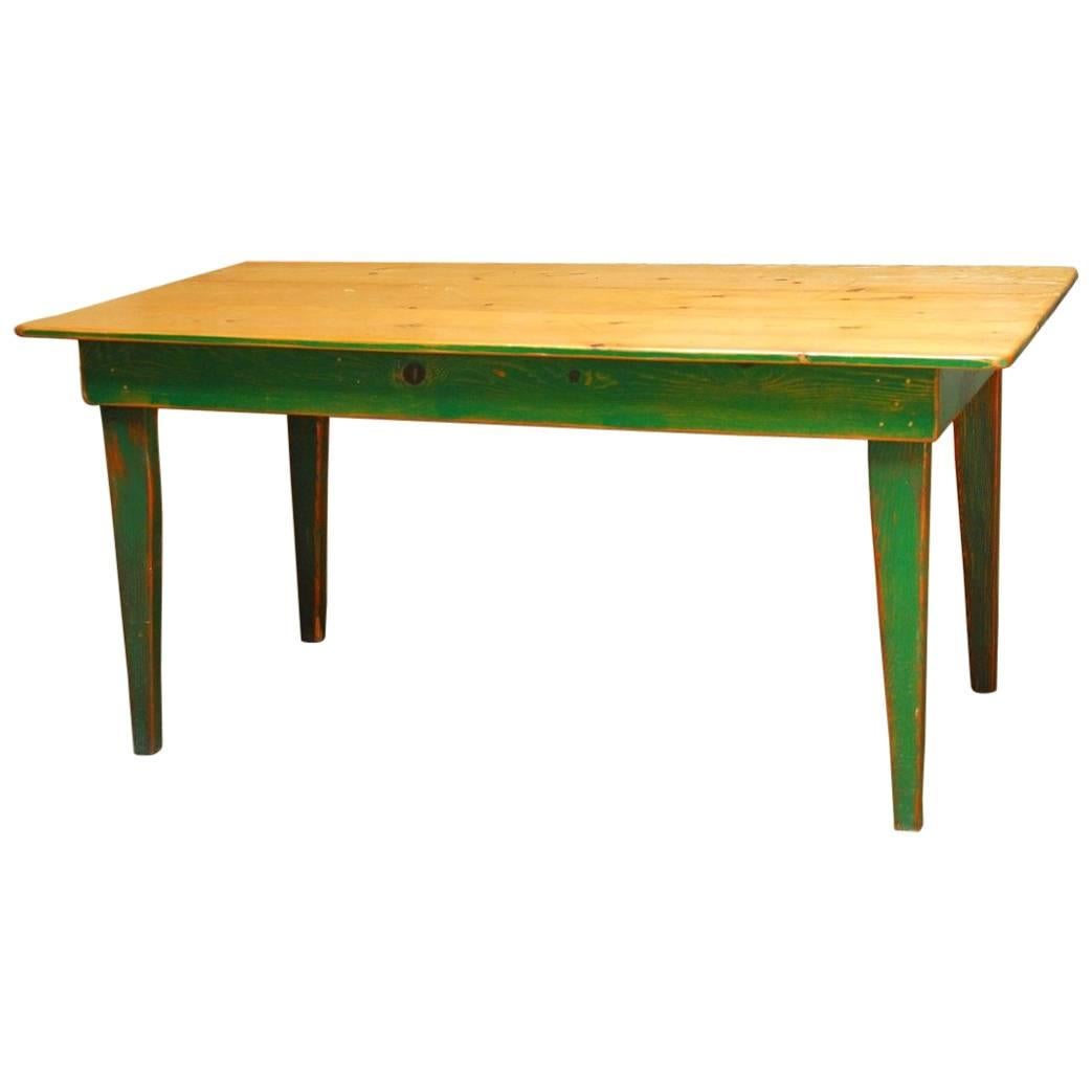 Rustic French Pine Painted Farmhouse Table