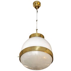 1960´s Large Delta Lantern by Sergio Mazza for Artemide, brass, glass - Italy