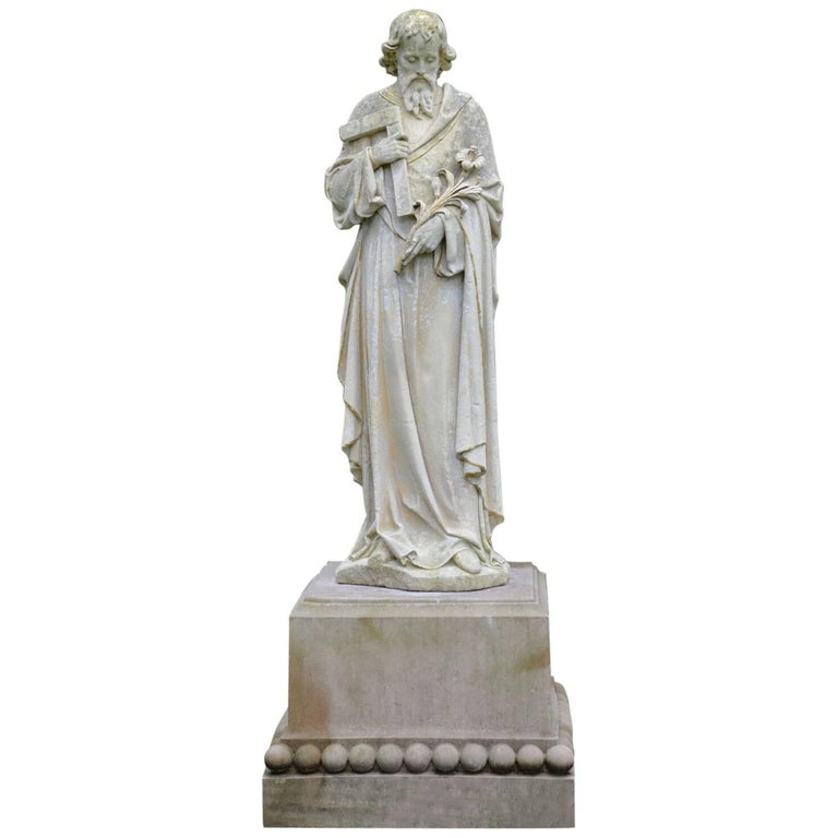 Carved Stone Statue of Saint Joseph For Sale at 1stDibs