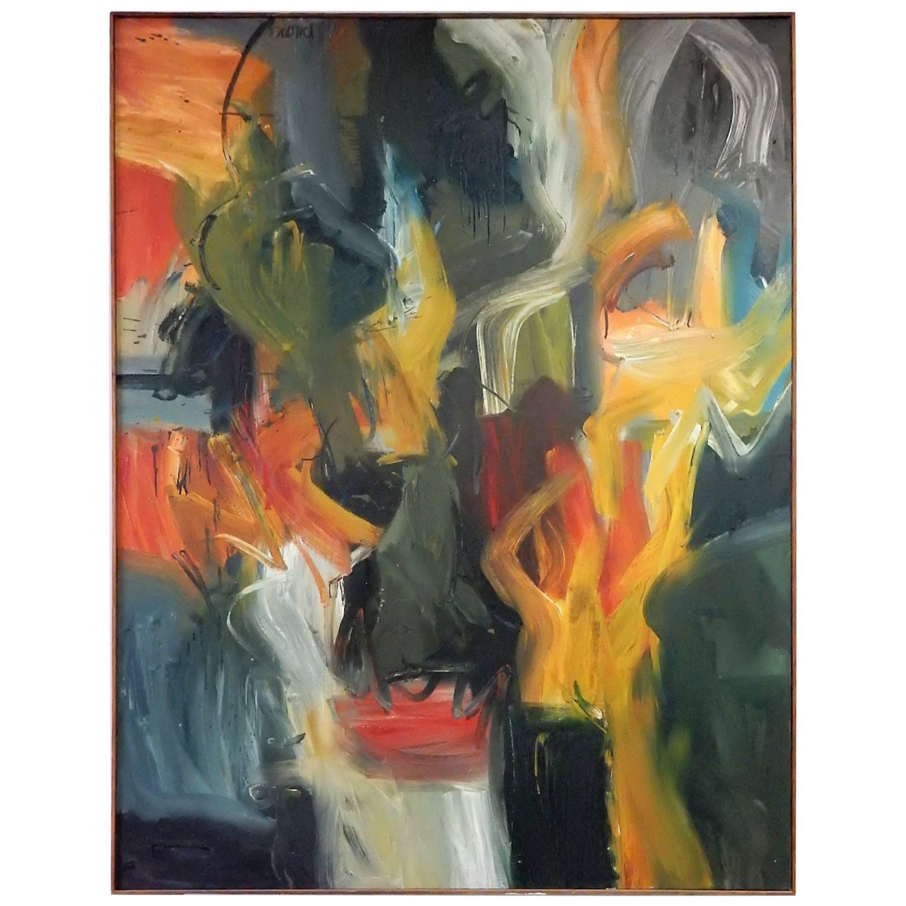 Abstract Expressionist Mid-Century Oil Painting by Proud