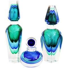 Group of Three Murano Glass Perfume Bottles