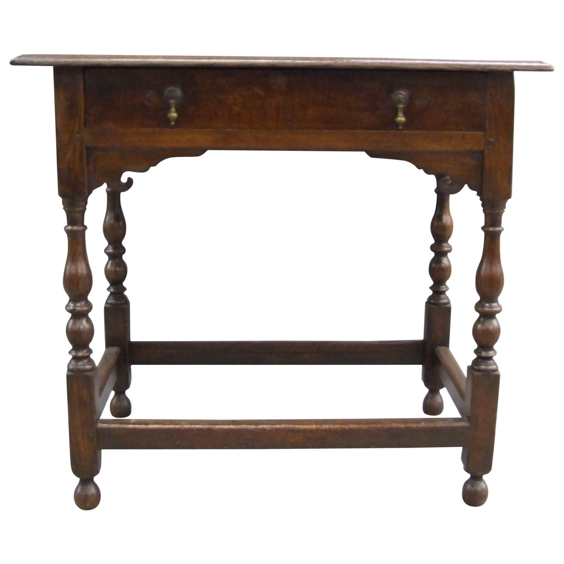 Early 18th Century English Oak Side Table