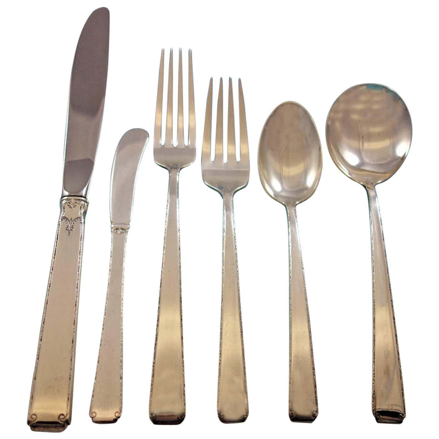 Old Lace by Towle Sterling Silver Flatware Set for 12 Service 74 Pieces ...