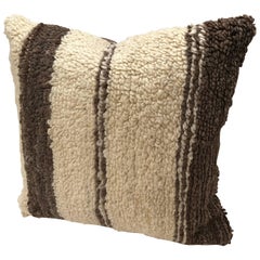 Custom Pillow Cut from a Vintage Hand-Loomed Wool Moroccan Beni Ouarain Rug