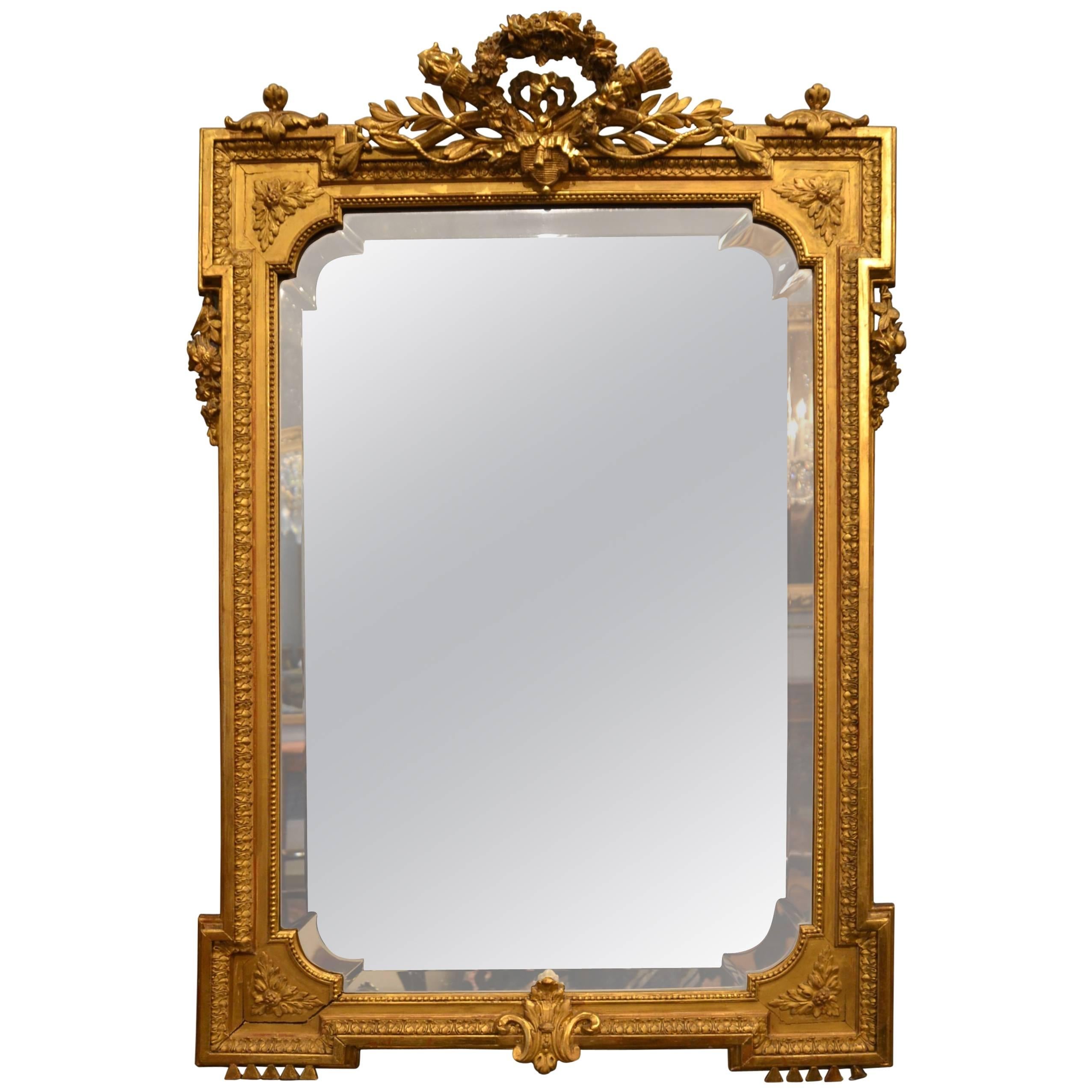 Antique Gold Leaf Bevelled Mirror