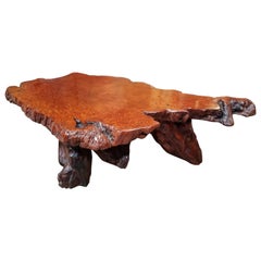 Highly Figured Redwood Burl Coffee Table