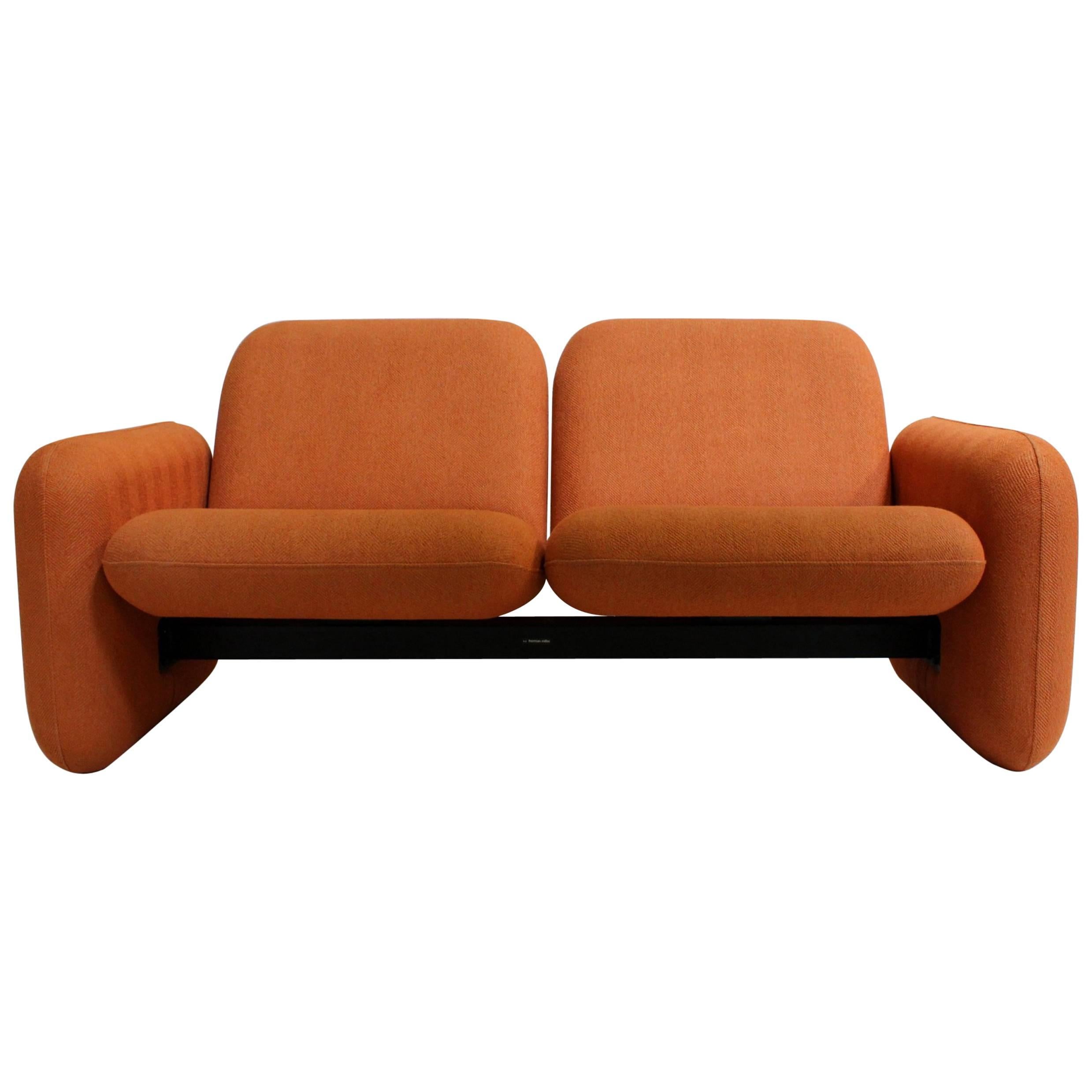 Rare 1970s Modern Ray Wilkes for Herman Miller "Chicklet" Love Seat Sofa