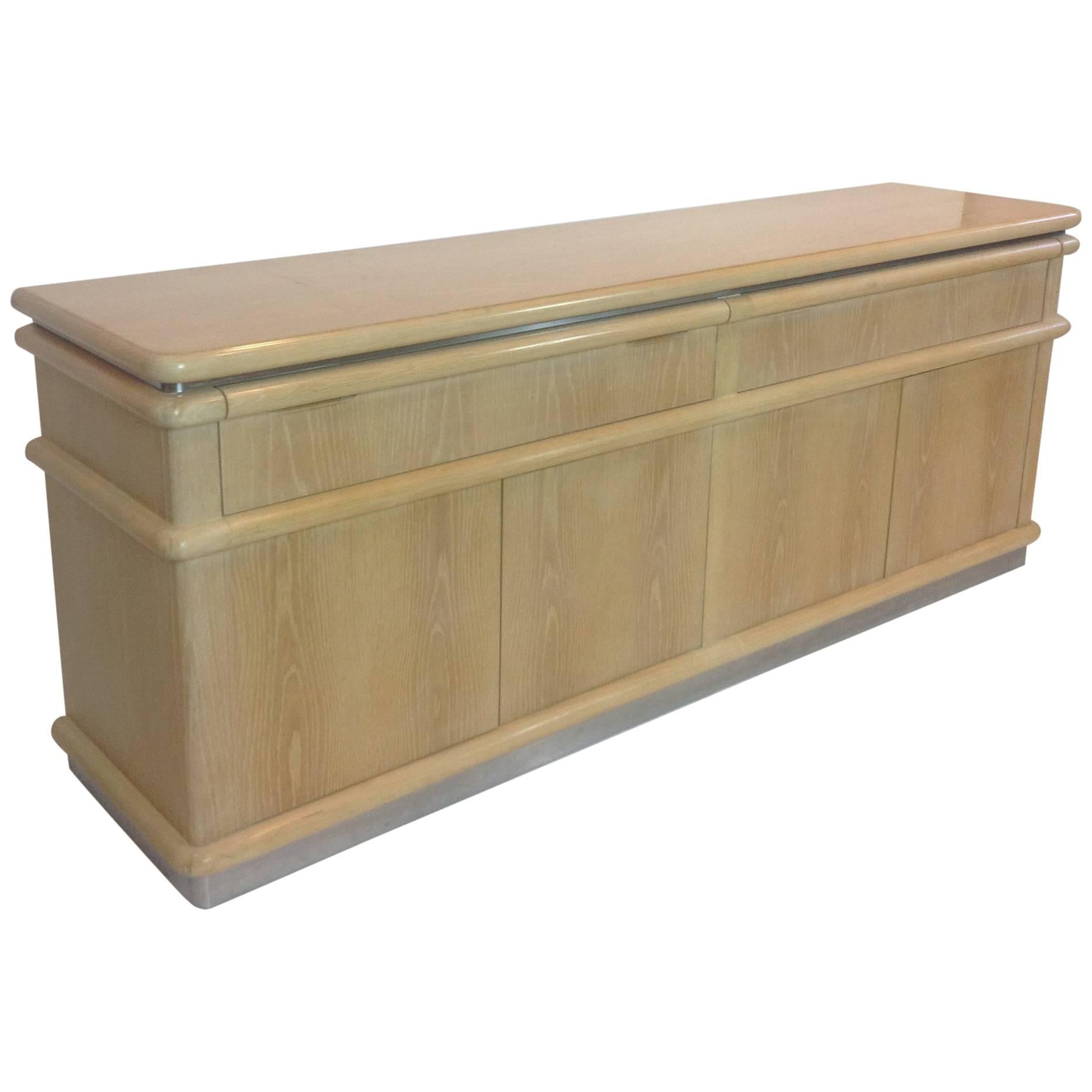 Bleached Oak Sideboard by Jay Spectre For Sale