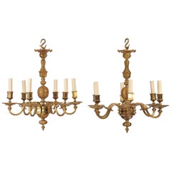 Pair of Early 20th Century Ormolu Chandeliers 5