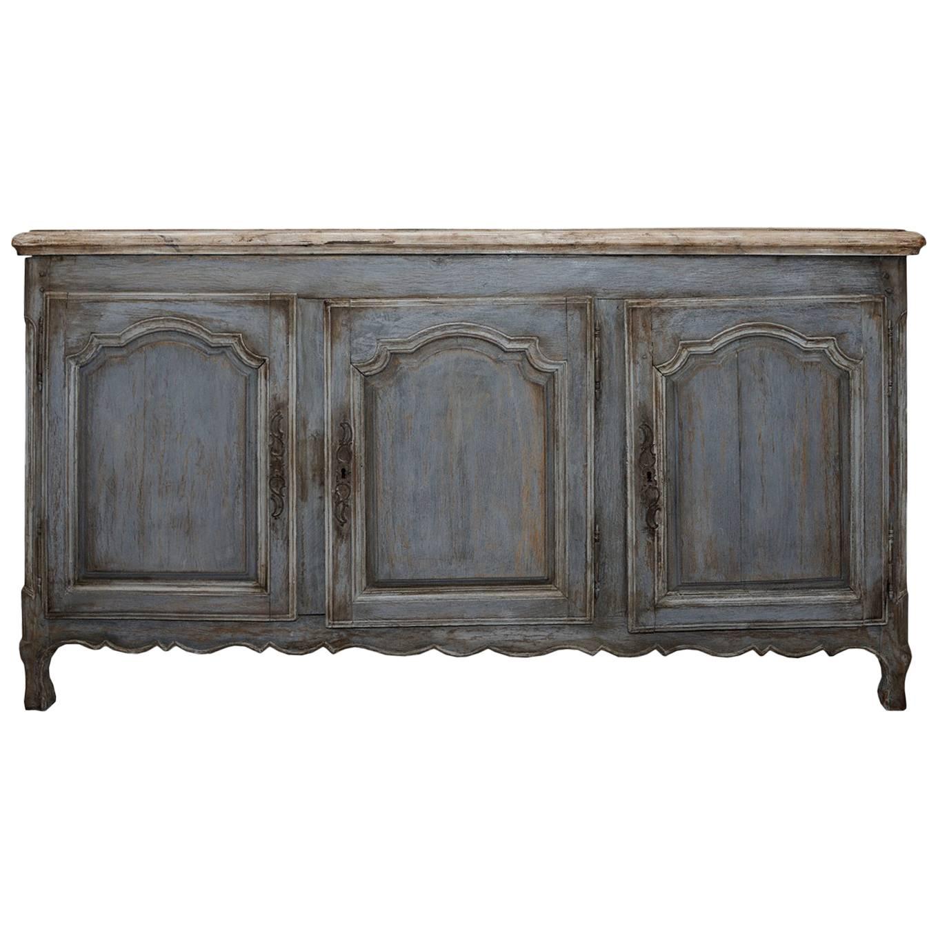 French Mid-19th Century Louis XV Painted Three-Door Enfilade Dresser, circa 1750 For Sale