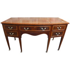 Antique Edwardian Inlaid Mahogany Writing Desk 2