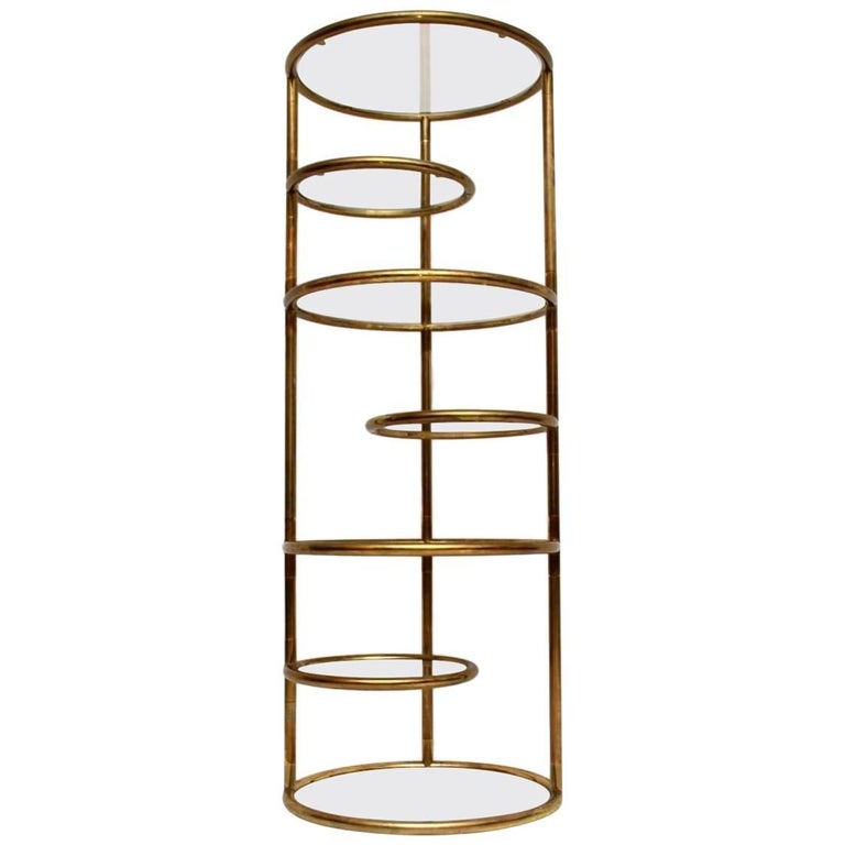Retro Italian Brass Shelving Stand Vintage at 1stDibs