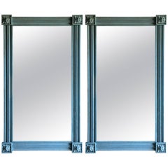 Pair of American Pier Mirrors in Blue