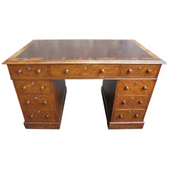 Antique Mahogany Pedestal Writing Desk