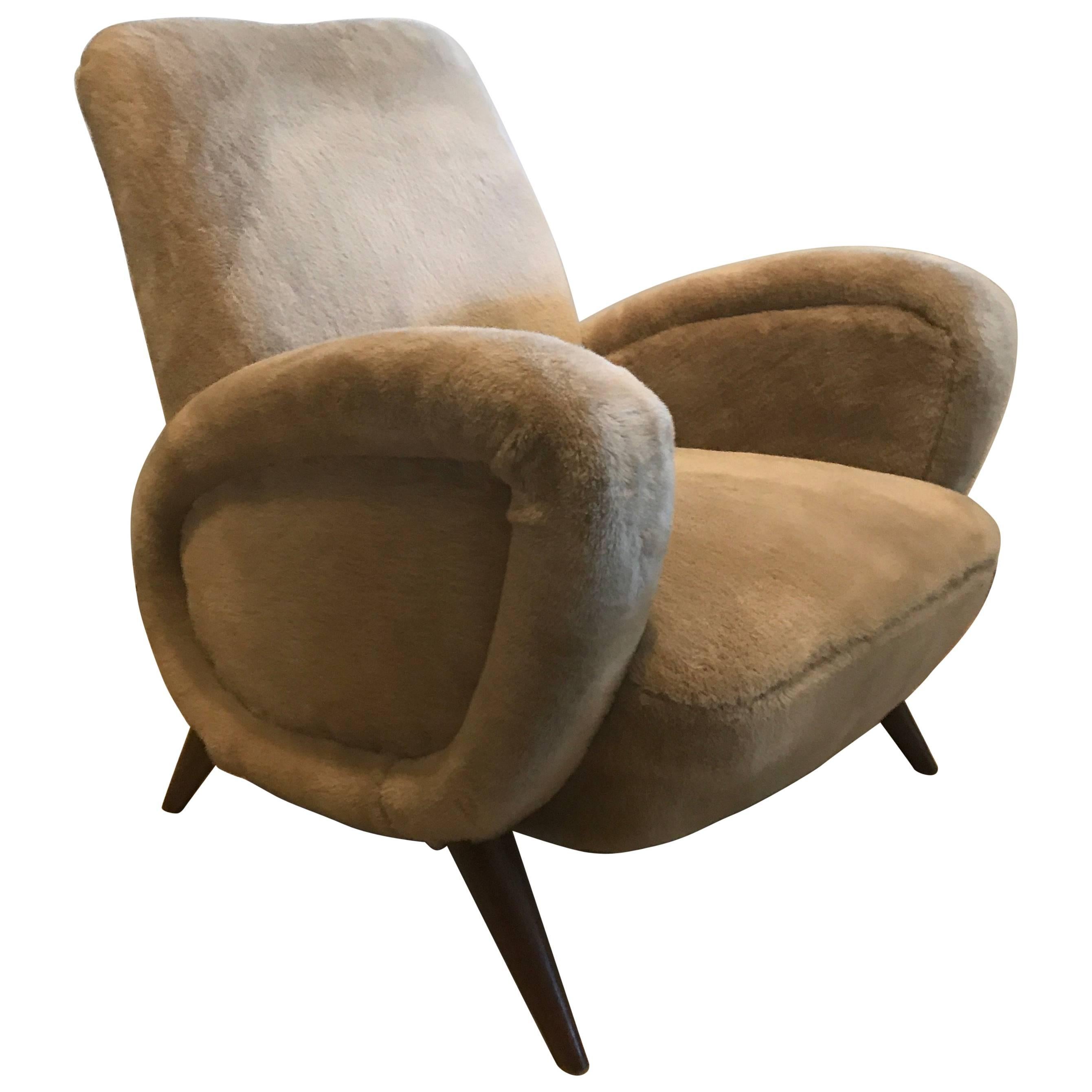 French Modern Lounge/Club Chair, Attributed to Jean Royere