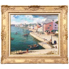 Post-Impressionist French Painting of a Port City