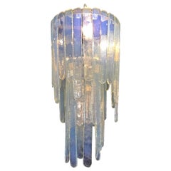 Lampadario Mcm "Cascade" di Carlo Nason in vetro di Murano opalescente