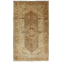 Fine Weave Antique Turkish Sivas Rug with Delicate Gray Center Medallion