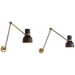 Articulating Brass and Metal Italian Sconce