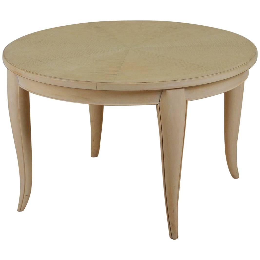 Dominique Low or Side Table in Rayed Sycamore For Sale