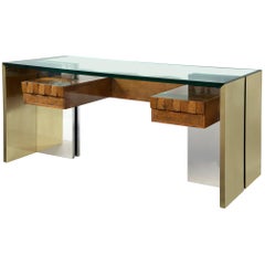 Desk by Sandro Petti for Metalarte, Rome, Italy, circa 1975 1