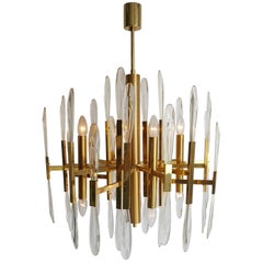 Brass Chandelier by Gaetano Sciolari