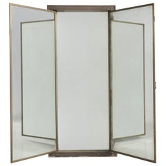 Miroir de toilette Triptyque en laiton