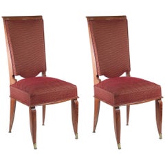 Maurice Jallot Pair of High-Backed Side Chairs