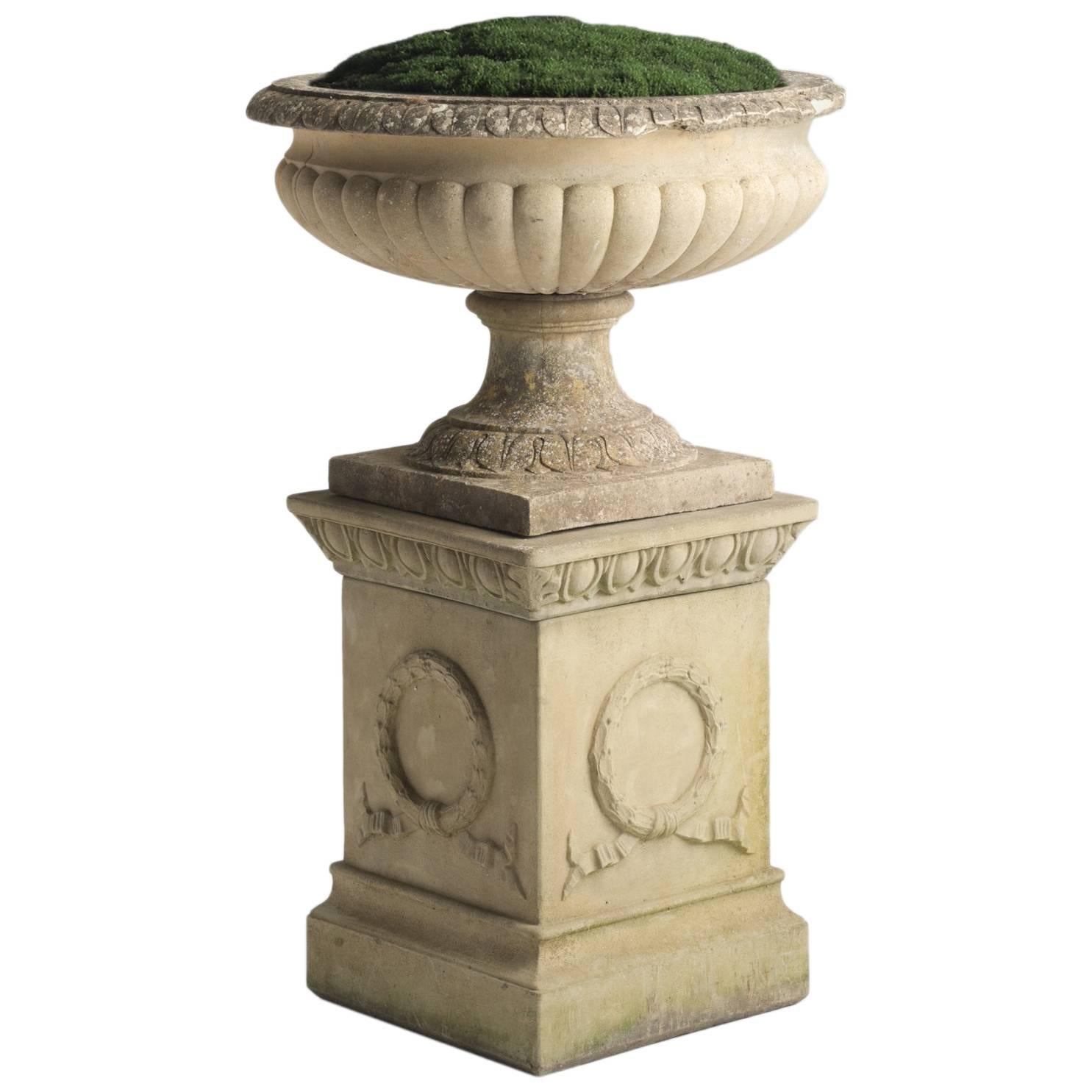 Large Garden Urn with Pedestal