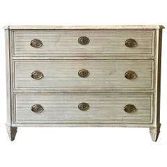 Swedish Gustavian Chest of Drawers with Reeded Front