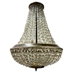 French Modern Neoclassical Cut Crystal Chandelier Attr. to Maison Bagues 1930