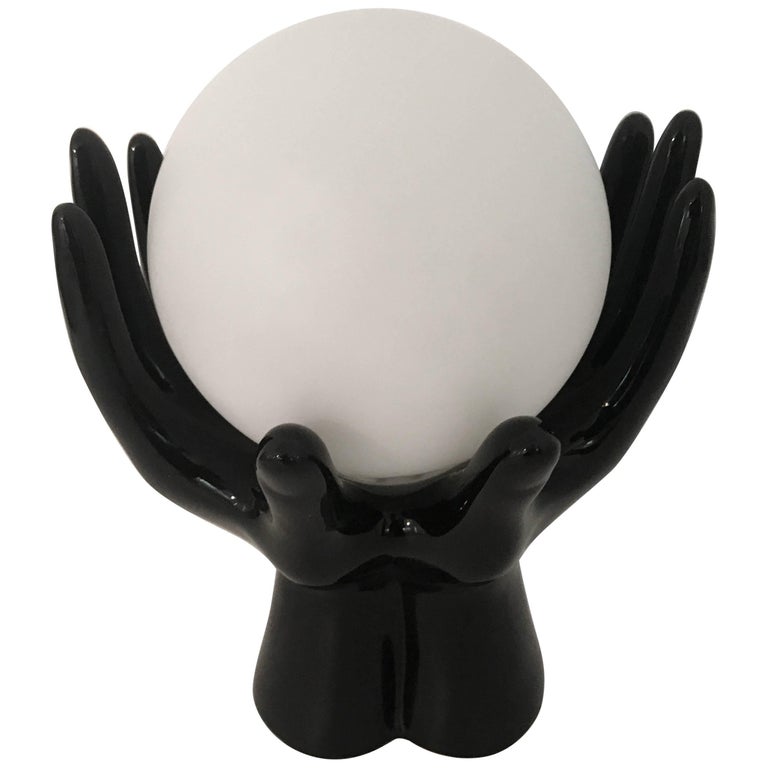 French 1960s Hand Ceramic Table Lamp at 1stDibs ceramic hands lamp