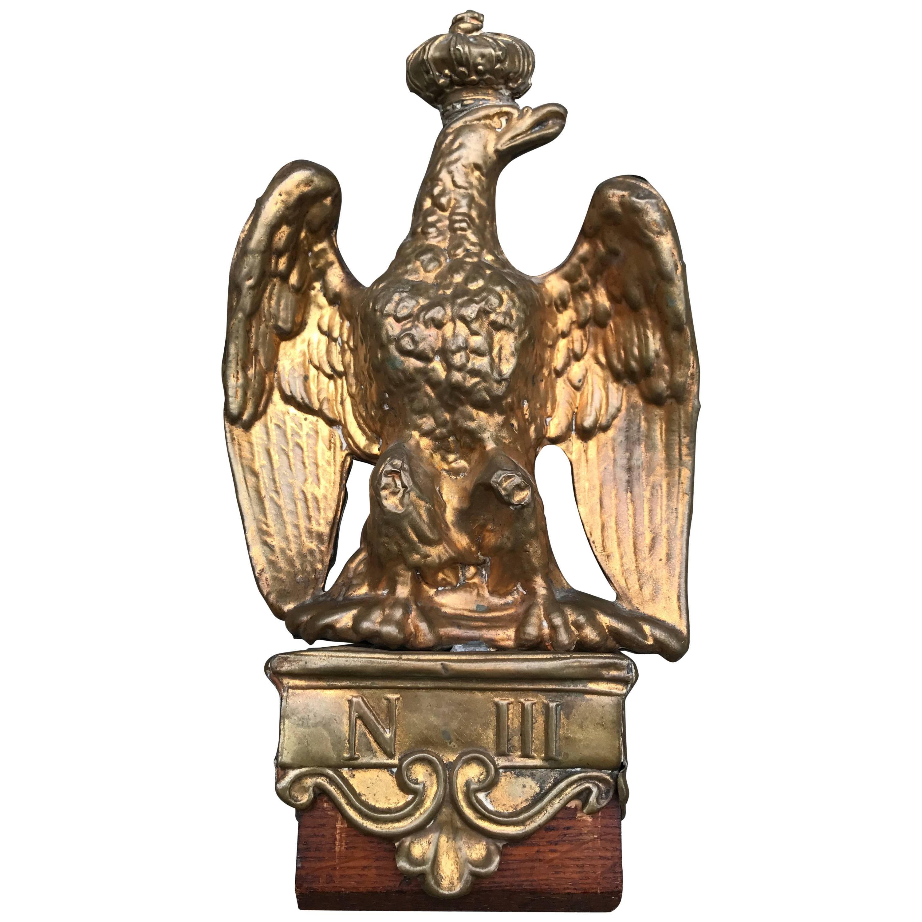 French Gilt Brass Crowned Eagle