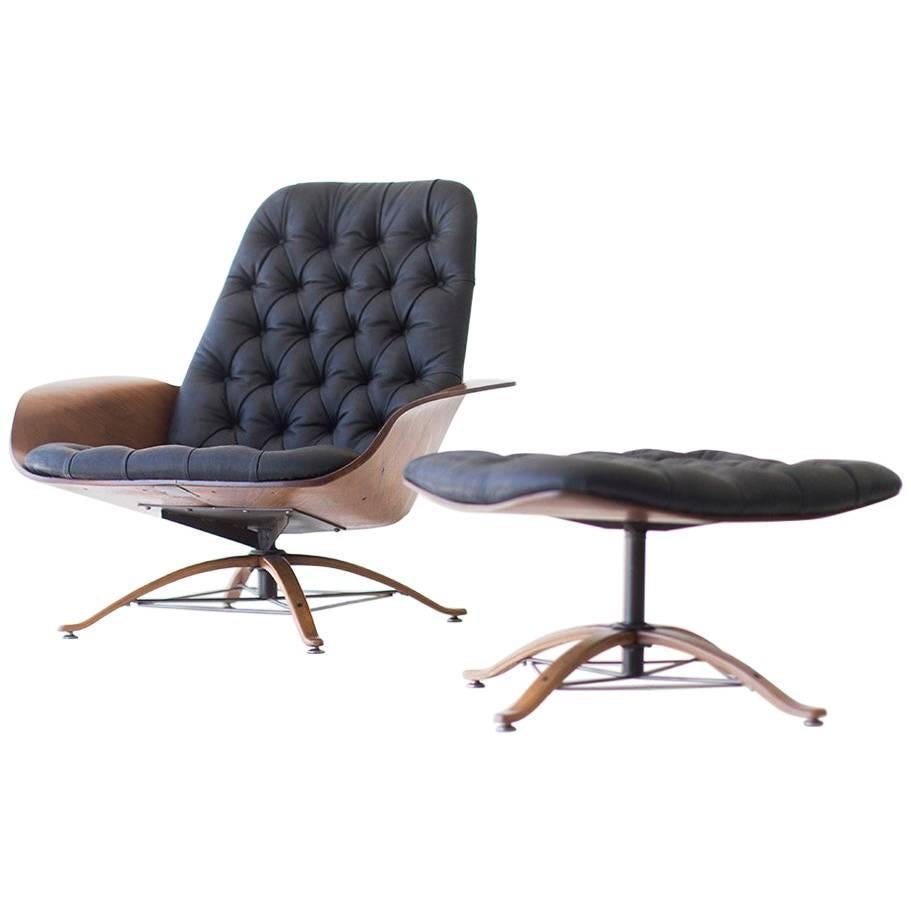 George Mulhauser Lounge Chair and Ottoman for Plycraft