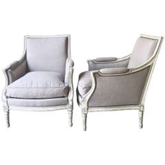 Pair of Louis XVI Style Bergères. 6