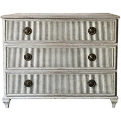 Swedish Gustavian Chest of Drawers with Reeded Front