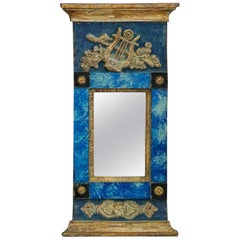 Period Swedish Mirror with Reverse Painted Glass