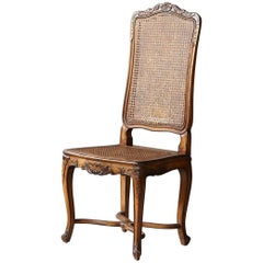 19th Century Louis XV Style Caned High Back Wood Chaise