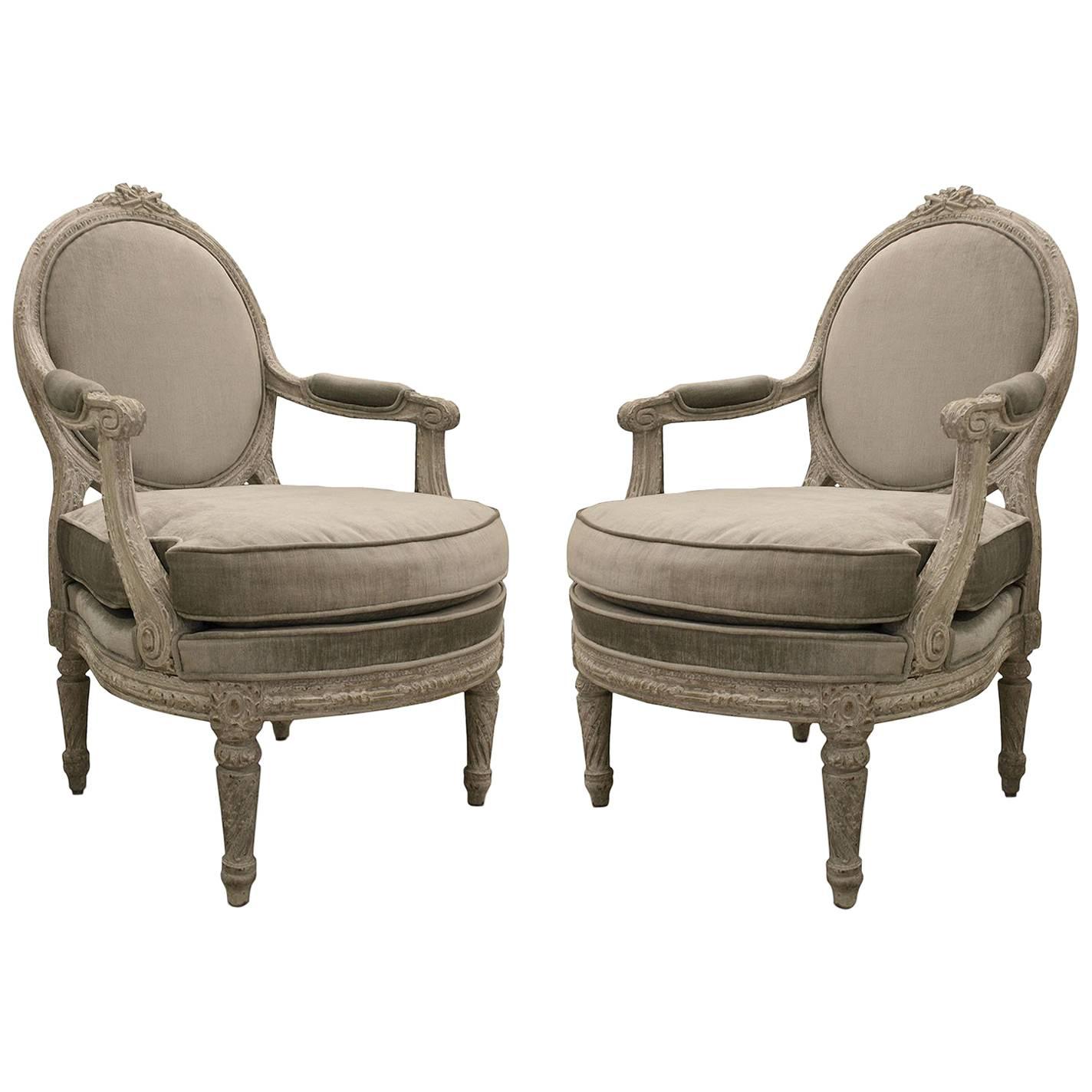 Pair of Italian Piedmontese, circa 1785 Open Armchairs