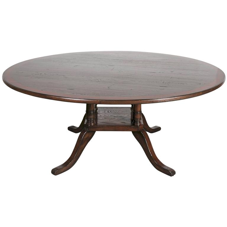 Georgian Style Six Foot Round Birdcage Pedestal Dining Table For Sale