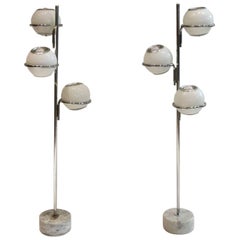 Pair of Three-Globe Floor Lamps by Reggiani, USA , 1960s 1