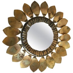 Mid-Century Curtis Jere Signed Sunflower Mirror