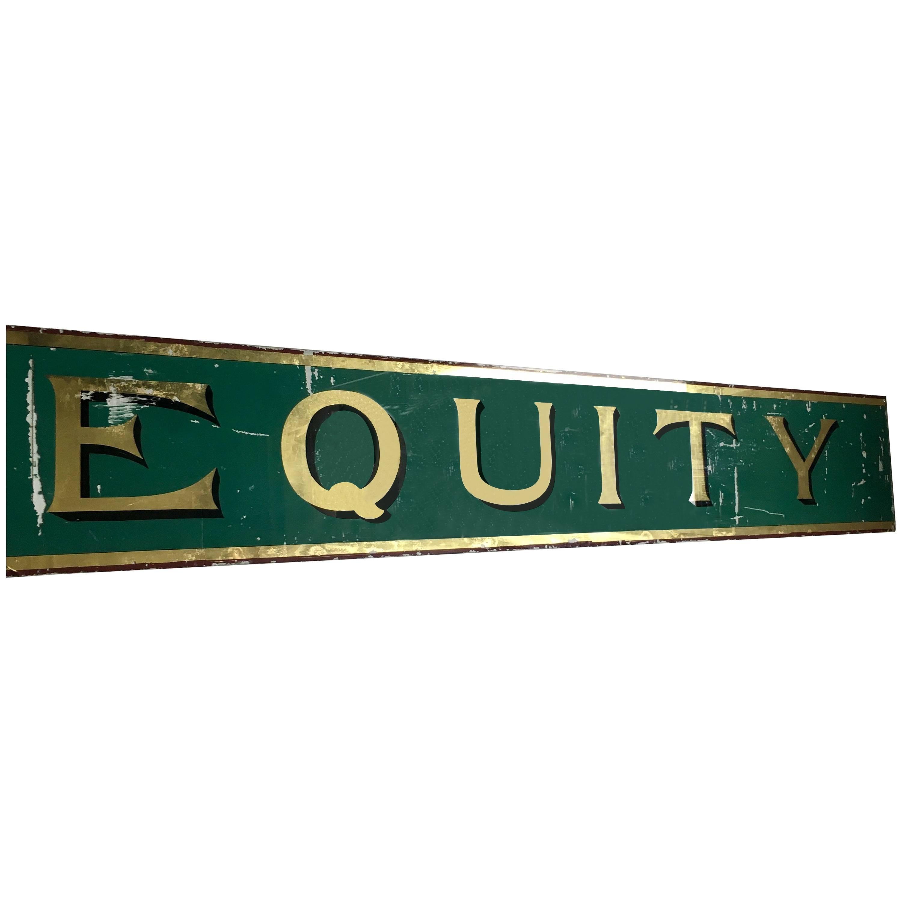 Equity Victorian Glass Shop Sign For Sale