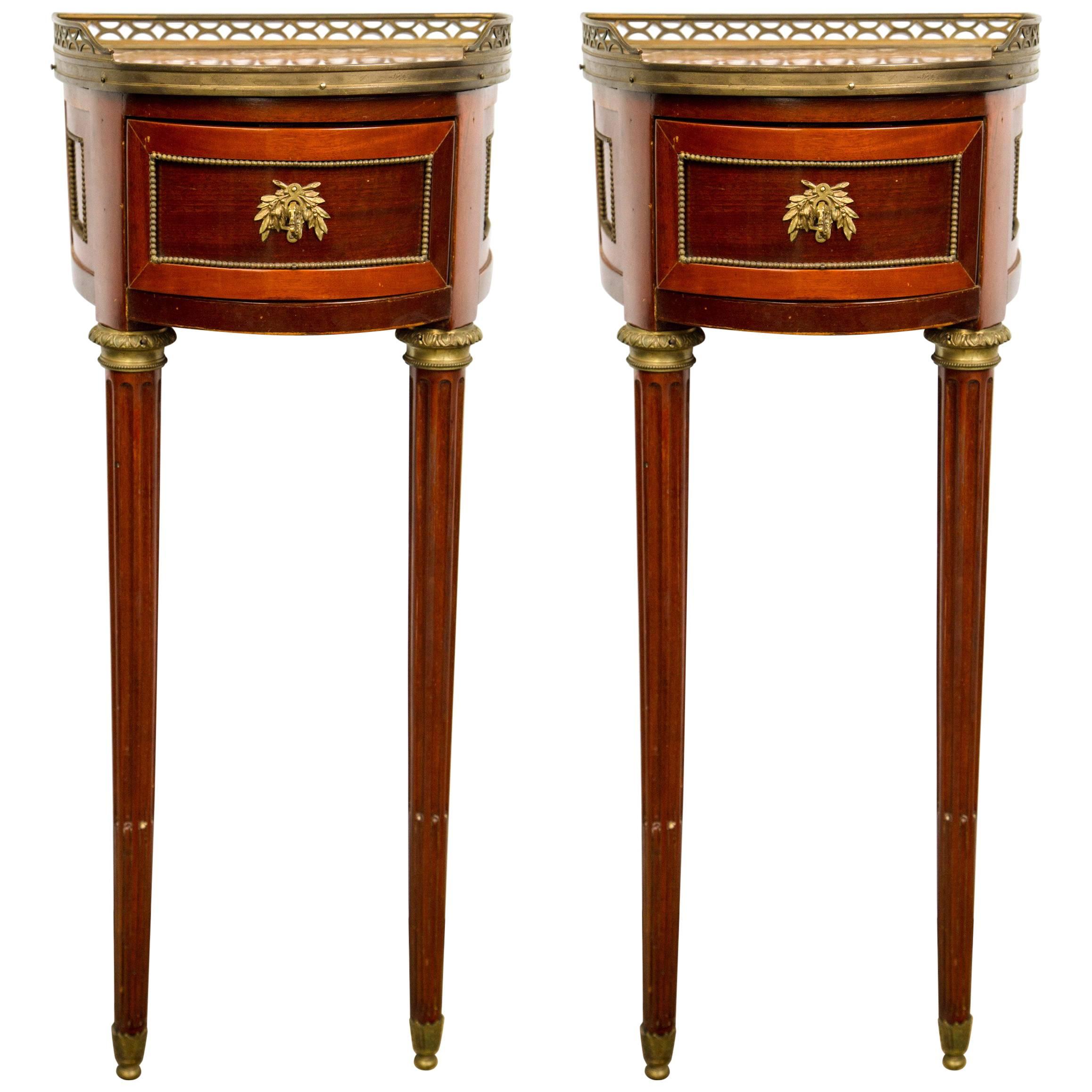 Pair of Small Wall-Mounted Louis XVI Period Consoles