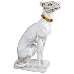 Glazed Pottery Italian Model of a Greyhound