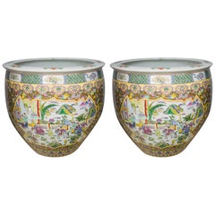 Pair of Chinese Porcelain Fish Bowls