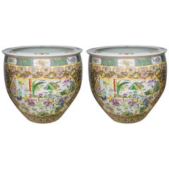 Pair of Chinese Porcelain Fish Bowls